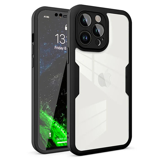 Techsuit - ColorVerse 360 Series + Képernyővédő fólia - iPhone 12 Pro - Fekete (KF2326727)