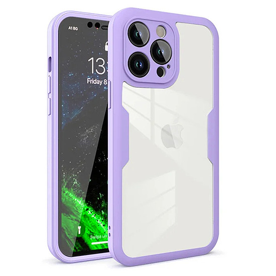 Techsuit - ColorVerse 360 Series + Képernyővédő fólia - iPhone 12 Pro - Lila (KF2326730)