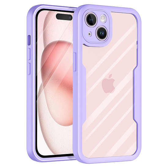 Techsuit - ColorVerse 360 Series + Képernyővédő fólia - iPhone 15 - Lila (KF2326710)