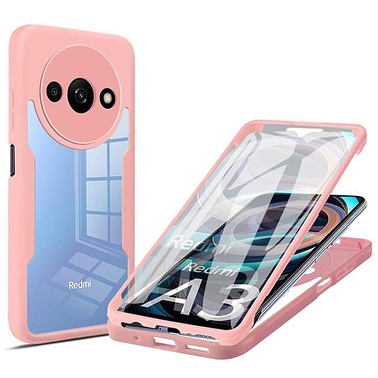 Techsuit - ColorVerse 360 sorozat + képernyővédő fólia - Xiaomi Redmi A3 - rózsaszín (KF2326878)