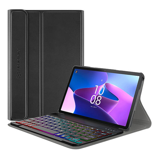 Techsuit - CozyTab tok (RGB vezeték nélküli mágneses billentyűzettel) - Lenovo Tab M10 3rd Gen (TB328FU/TB328XU) - fekete (KF2320812)