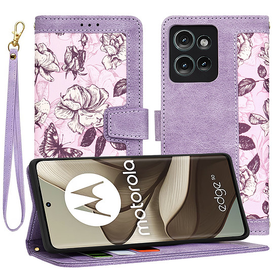 Techsuit - FlipCraft - Motorola Edge 50 - Mysterious Purple (KF2337790)