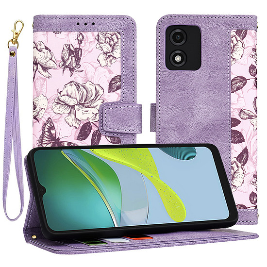 Techsuit - FlipCraft - Motorola Moto E13 - Mysterious Purple (KF2328533)