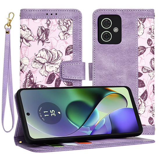 Techsuit - FlipCraft - Motorola Moto G54 Power Edition / G64 - Mysterious Purple (KF2328729)