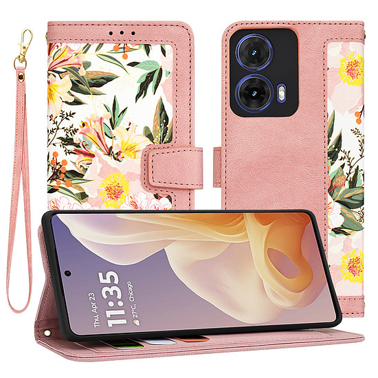 Techsuit - FlipCraft - Motorola Moto G85 - Sweetheart Pink (KF2332355)