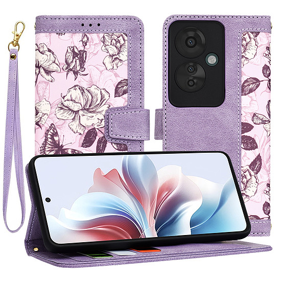 Techsuit - FlipCraft - Oppo Reno11 F - Mysterious Purple (KF2328737)