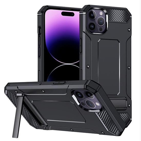 Techsuit - Hybrid Armor Kickstand - iPhone 14 Pro Max - Fekete (KF2314609)