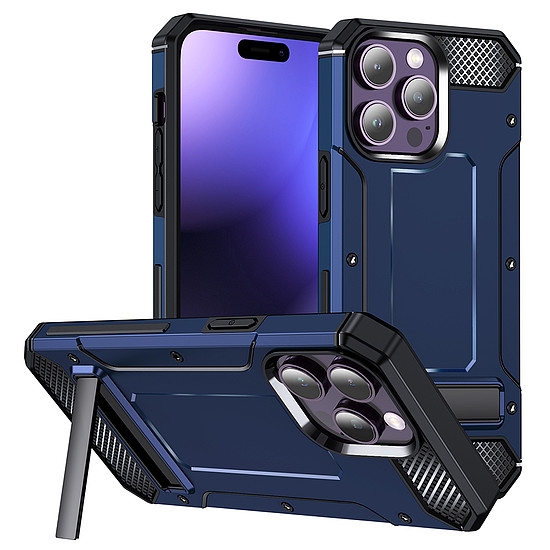 Techsuit - Hybrid Armor Kickstand - iPhone 15 Pro - kék (KF2314586)