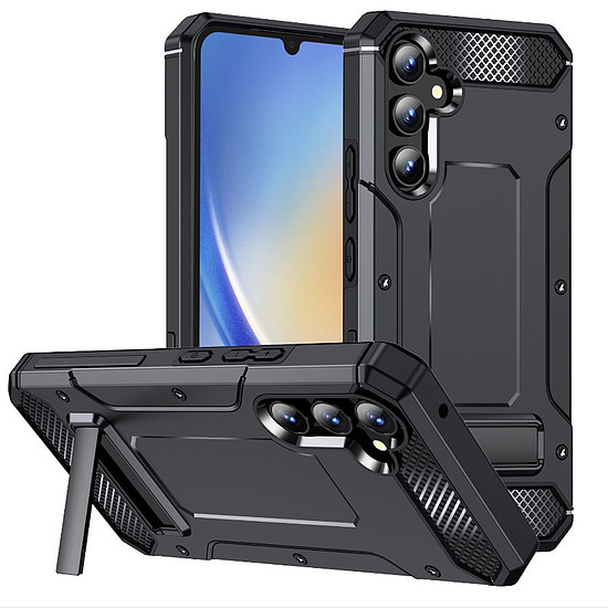 Techsuit - Hybrid Armor Kickstand - Samsung Galaxy A34 5G - Fekete (KF2314575)