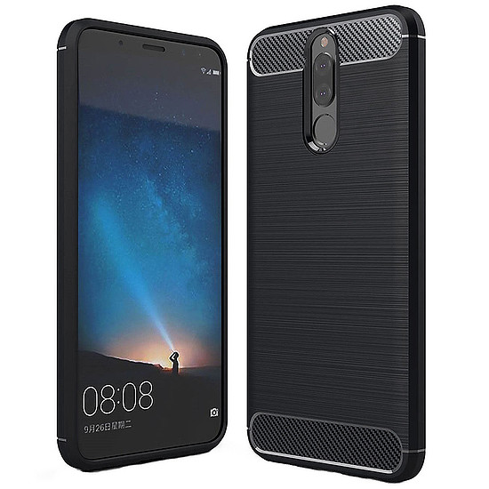 Techsuit - karbon szilikon - Huawei Mate 10 Lite - fekete (KF23448)