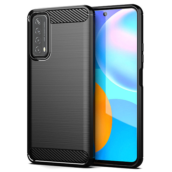 Techsuit - karbon szilikon - Huawei P Smart 2021 - fekete (KF232127)