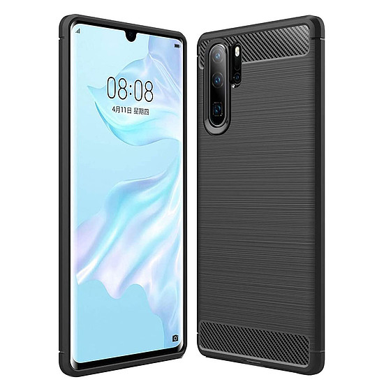 Techsuit - karbon szilikon - Huawei P30 Pro / P30 Pro New Edition - fekete (KF23441)