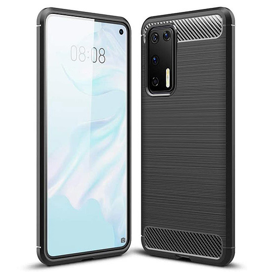 Techsuit - karbon szilikon - Huawei P40 Pro - fekete (KF23438)