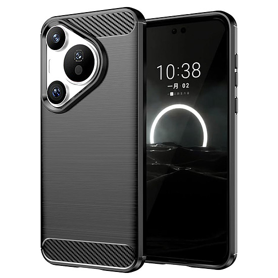 Techsuit - karbon szilikon - Huawei Pura 70 - fekete (KF2328125)