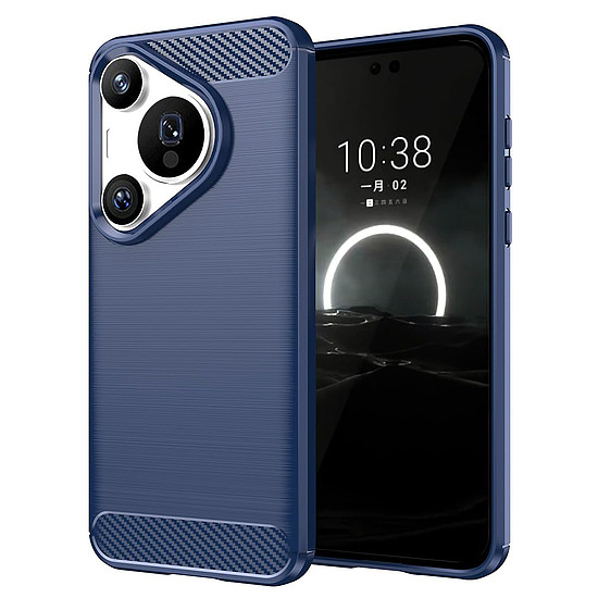 Techsuit - karbon szilikon - Huawei Pura 70 Pro - kék (KF2328128)