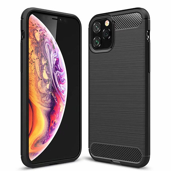 Techsuit - karbon szilikon - iPhone 11 Pro - fekete (KF23432)