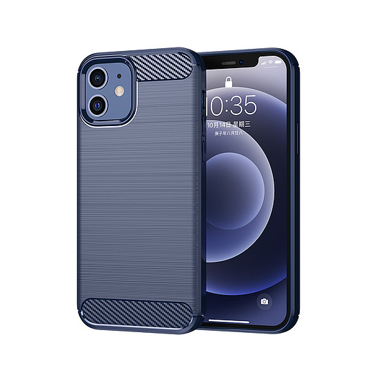 Techsuit - karbon szilikon - iPhone 12 / iPhone 12 Pro - kék (KF2327952)