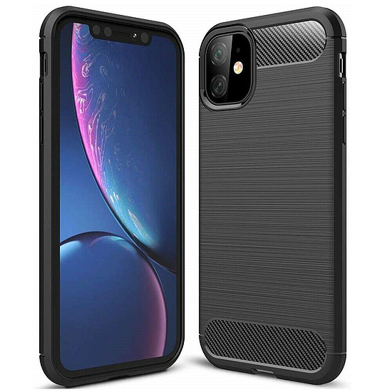 Techsuit - karbon szilikon - iPhone 12 Mini - fekete (KF23430)