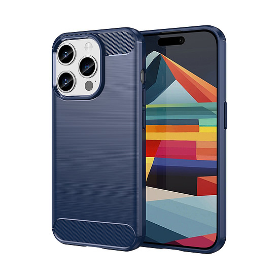 Techsuit - karbon szilikon - iPhone 15 Pro - kék (KF2327983)