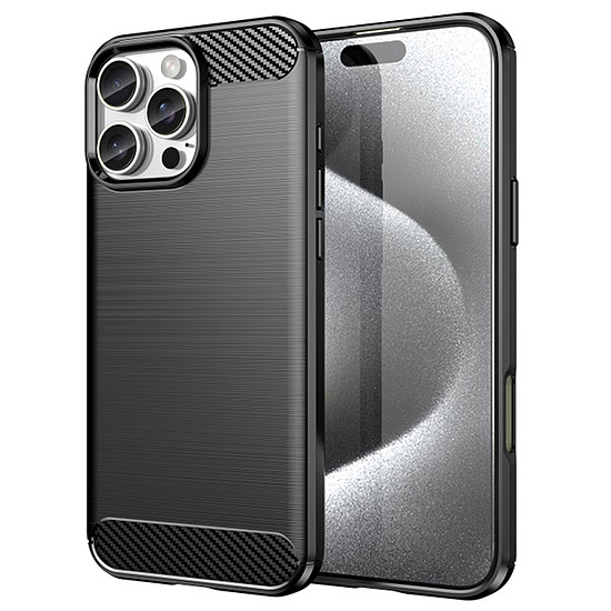 Techsuit - karbon szilikon - iPhone 16 Pro Max - fekete (KF2330529)