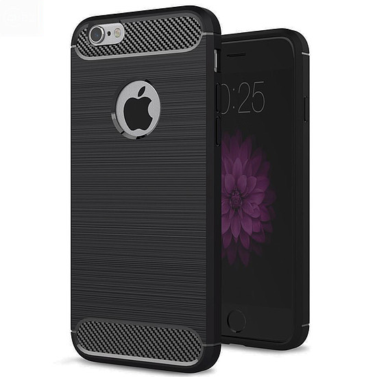 Techsuit - karbon szilikon - iPhone 6 / 6s - fekete (KF23427)