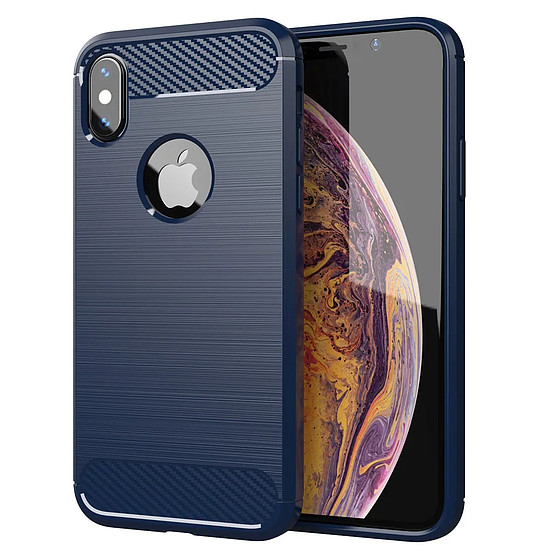 Techsuit - karbon szilikon - iPhone X / iPhone XS - kék (KF2327953)