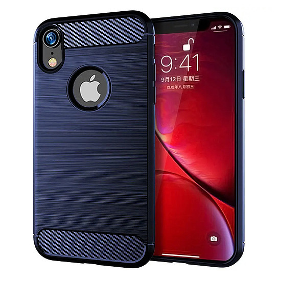 Techsuit - karbon szilikon - iPhone XR - kék (KF2328057)