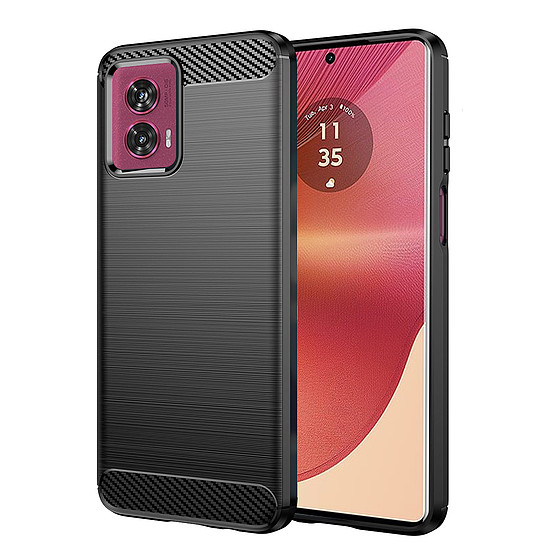 Techsuit - karbon szilikon - Motorola Edge 50 Fusion - fekete (KF2328183)