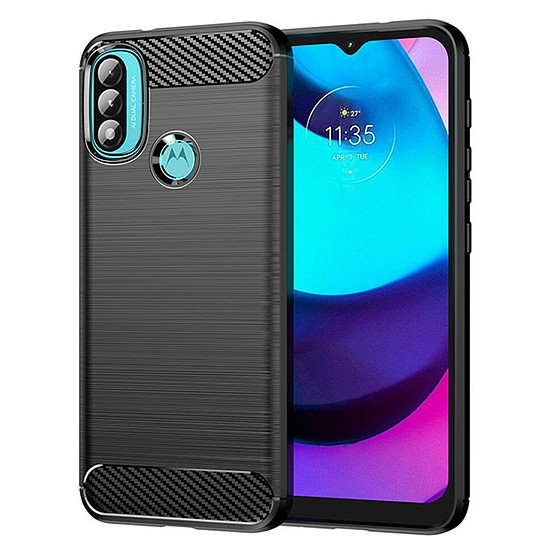 Techsuit - karbon szilikon - Motorola Moto E20 / Moto E30 / Moto E40 - fekete (KF237151)