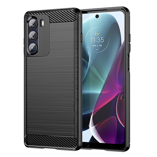 Techsuit - karbon szilikon - Motorola Moto G200 5G / Edge S30 5G - fekete (KF237208)