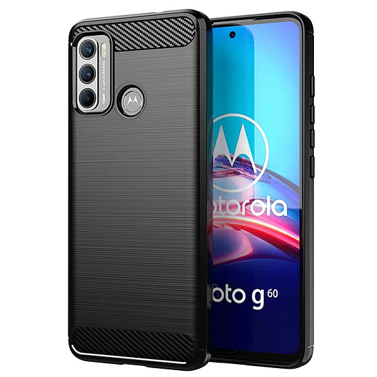 Techsuit - karbon szilikon - Motorola Moto G60 - fekete (KF237150)