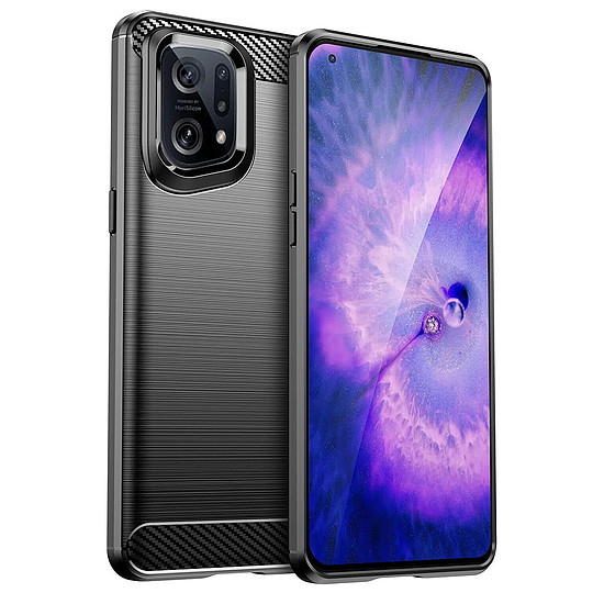 Techsuit - karbon szilikon - Oppo Find X5 5G - fekete (KF2310096)