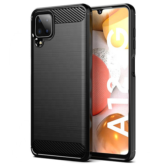 Techsuit - karbon szilikon - Samsung Galaxy A12 / A12 Nacho - fekete (KF233308)