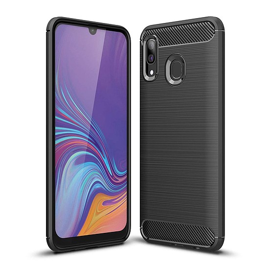 Techsuit - karbon szilikon - Samsung Galaxy A40 - fekete (KF23404)