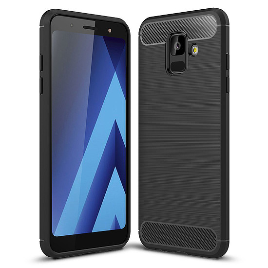 Techsuit - karbon szilikon - Samsung Galaxy A6 2018 - fekete (KF232465)