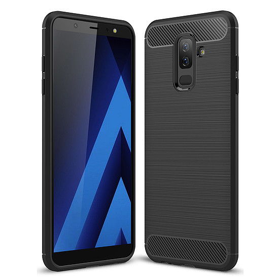 Techsuit - karbon szilikon - Samsung Galaxy A6 Plus 2018 - fekete (KF232464)