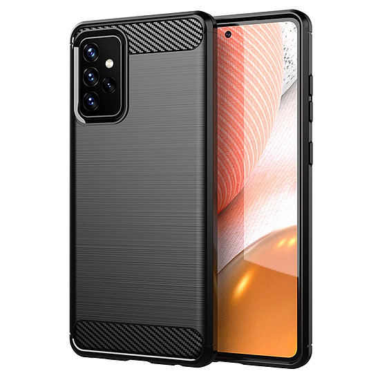 Techsuit - karbon szilikon - Samsung Galaxy A72 4G / A72 5G - fekete (KF233304)