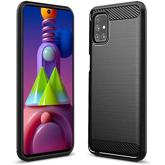 TechSuit - karbon szilikon - Samsung Galaxy M51 - fekete (KF233314)