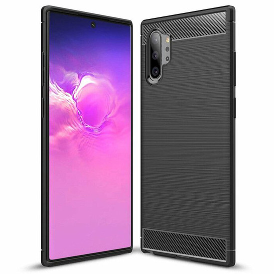 Techsuit - karbon szilikon - Samsung Galaxy Note 10 Plus 4G / Note 10 Plus 5G - fekete (KF23394)