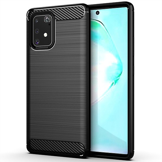 Techsuit - karbon szilikon - Samsung Galaxy S10 Lite - fekete (KF23387)