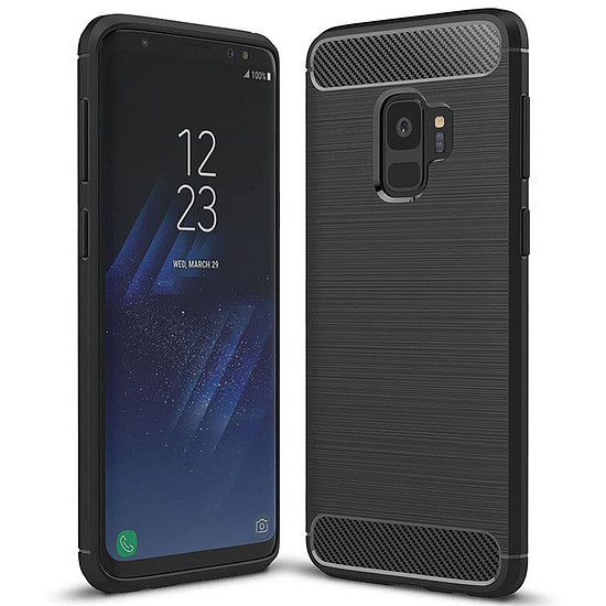 Techsuit - karbon szilikon - Samsung Galaxy S9 - fekete (KF23382)