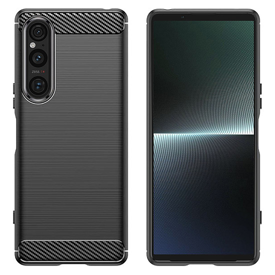 Techsuit - karbon szilikon - Sony Xperia 1 V - fekete (KF2315552)