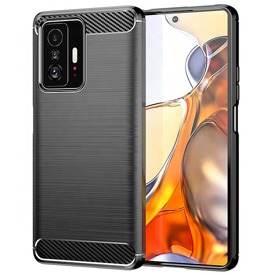 Techsuit - karbon szilikon - Xiaomi 11T / 11T Pro - fekete (KF236859)