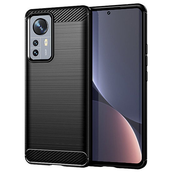 Techsuit - karbon szilikon - Xiaomi 12 Pro - fekete (KF237250)