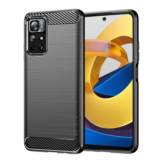 Techsuit - karbon szilikon - Xiaomi Poco M4 Pro 5G - fekete (KF237602)