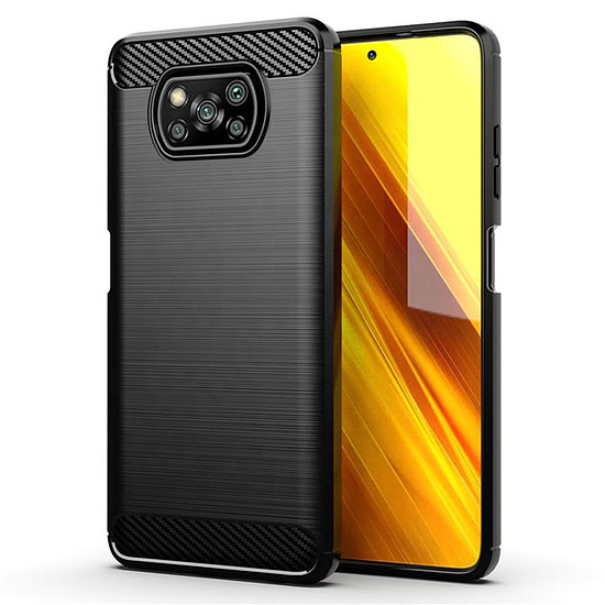 TechSuit - karbon szilikon - Xiaomi Poco X3 / Poco X3 NFC / Poco X3 Pro - fekete (KF233388)