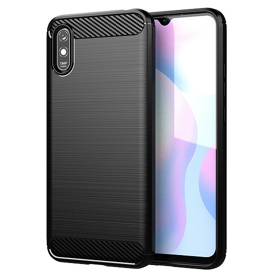 Techsuit - karbon szilikon - Xiaomi Redmi 9A / Redmi 9AT - fekete (KF231607)