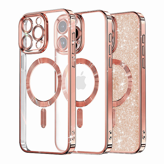 Techsuit - Luxury Glitter MagSafe - iPhone 14 Pro Max - Rose Gold (KF2324991)