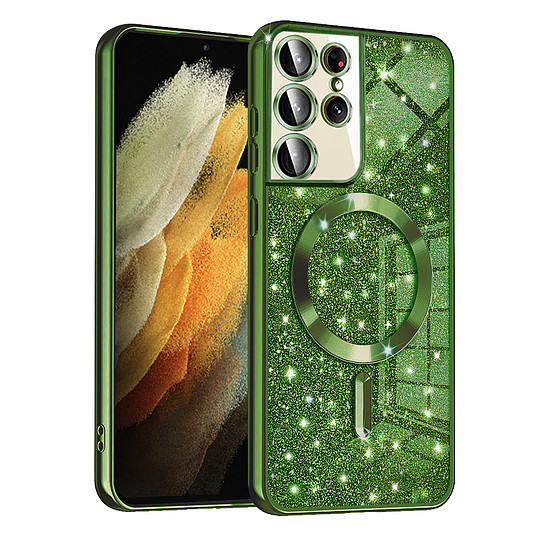 Techsuit - Luxury Glitter MagSafe - Samsung Galaxy S21 Ultra 5G - Deep Green (KF2325059)