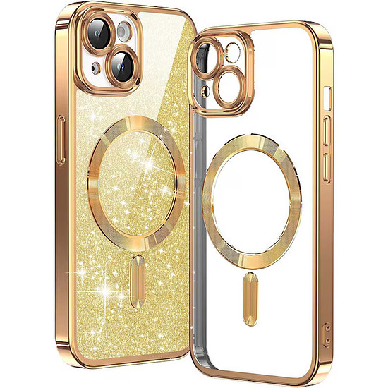 Techsuit - Luxus Glitter MagSafe - iPhone 15 Plus - Arany (KF2325019)